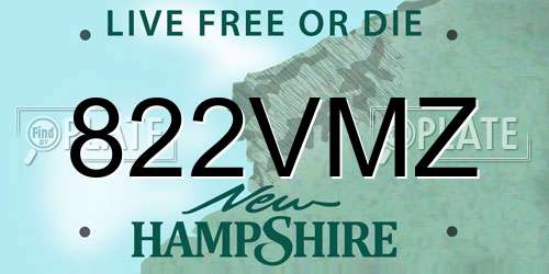 822VMZ New Hampshire License Plate