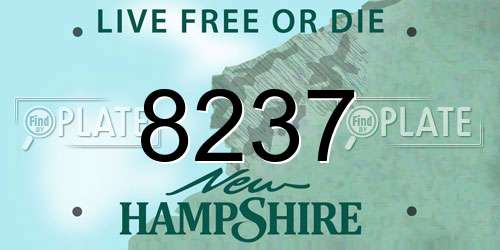 8237 New Hampshire License Plate
