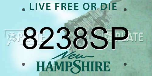 8238SP New Hampshire License Plate