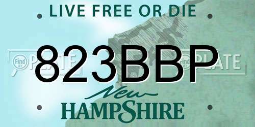 823BBP New Hampshire License Plate
