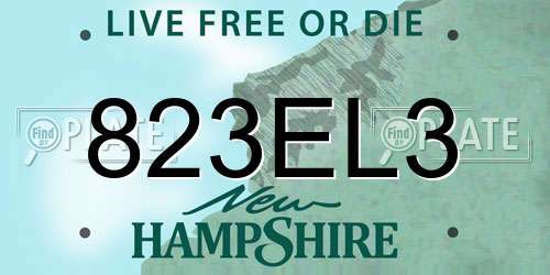 823EL3 New Hampshire License Plate