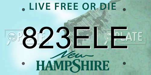 823ELE New Hampshire License Plate