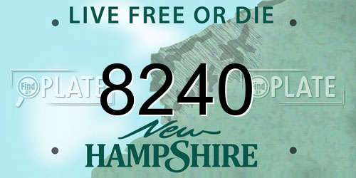 8240 New Hampshire License Plate