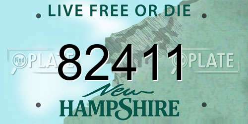 82411 New Hampshire License Plate