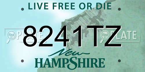 8241TZ New Hampshire License Plate