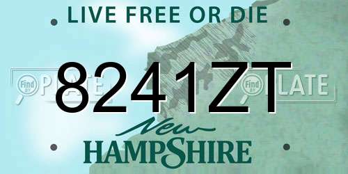 8241ZT New Hampshire License Plate