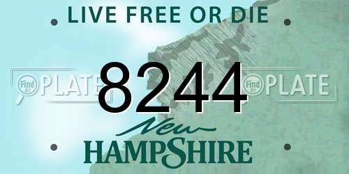 8244 New Hampshire License Plate