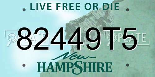 82449T5 New Hampshire License Plate