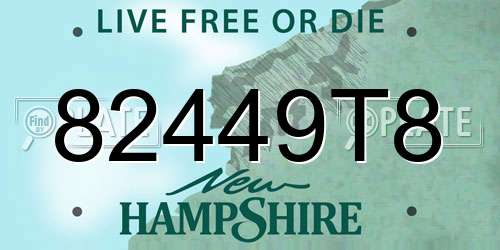 82449T8 New Hampshire License Plate