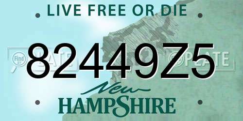 82449Z5 New Hampshire License Plate