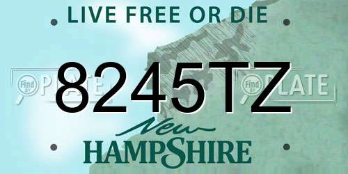 8245TZ New Hampshire License Plate