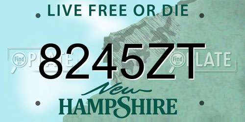 8245ZT New Hampshire License Plate