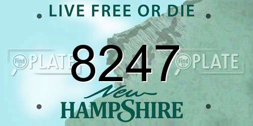 8247 New Hampshire License Plate