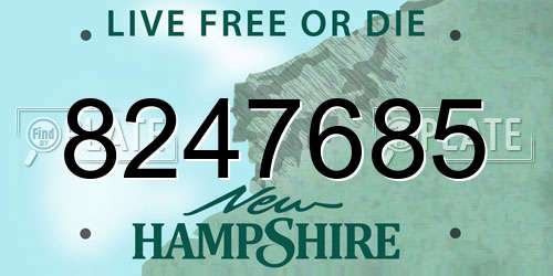8247685 New Hampshire License Plate