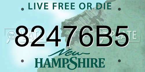 82476B5 New Hampshire License Plate