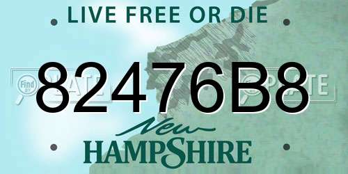 82476B8 New Hampshire License Plate
