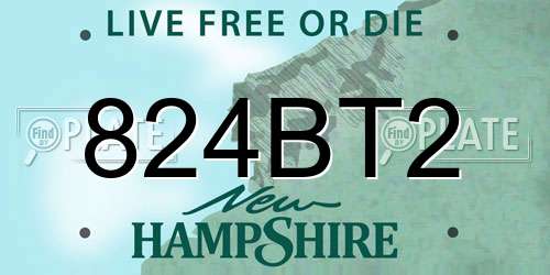 824BT2 New Hampshire License Plate