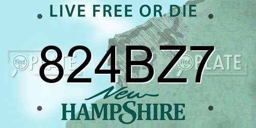 824BZ7 New Hampshire License Plate