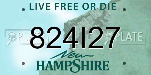 824I27 New Hampshire License Plate