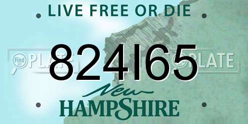 824I65 New Hampshire License Plate