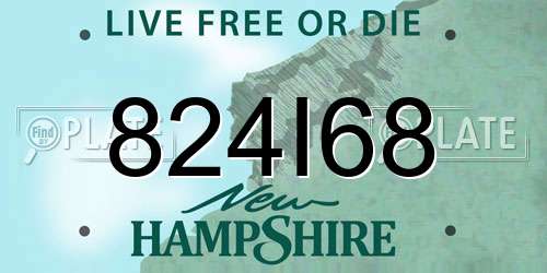 824I68 New Hampshire License Plate