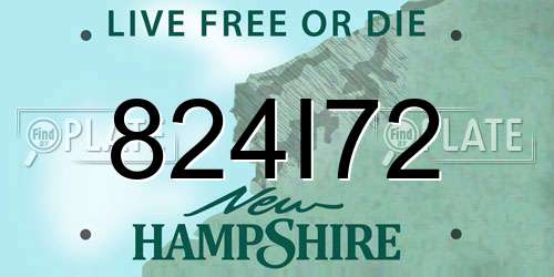824I72 New Hampshire License Plate