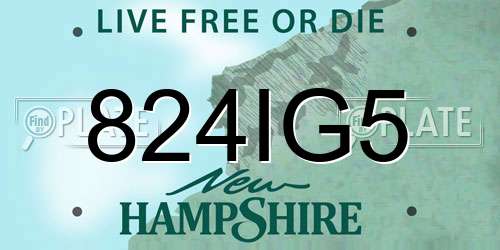 824IG5 New Hampshire License Plate