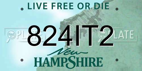 824IT2 New Hampshire License Plate