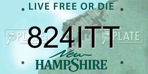 824ITT New Hampshire License Plate