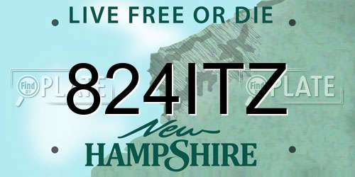 824ITZ New Hampshire License Plate