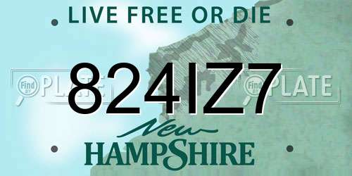 824IZ7 New Hampshire License Plate