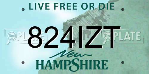 824IZT New Hampshire License Plate