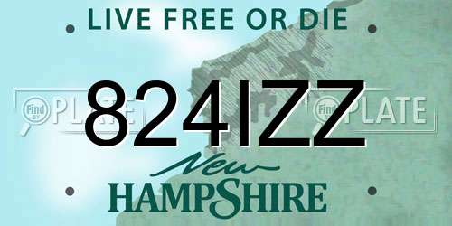 824IZZ New Hampshire License Plate