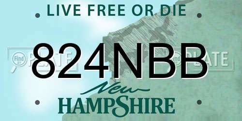 824NBB New Hampshire License Plate