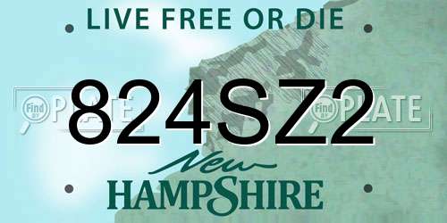 824SZ2 New Hampshire License Plate