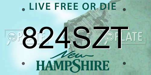 824SZT New Hampshire License Plate