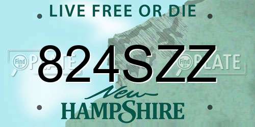 824SZZ New Hampshire License Plate