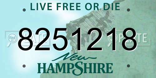 8251218 New Hampshire License Plate