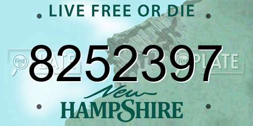 8252397 New Hampshire License Plate