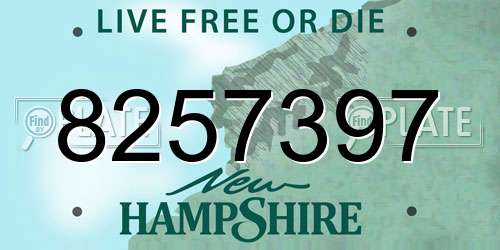 8257397 New Hampshire License Plate