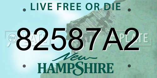 82587A2 New Hampshire License Plate