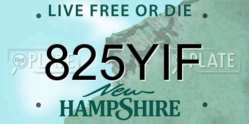 825YIF New Hampshire License Plate