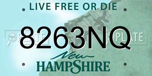 8263NQ New Hampshire License Plate