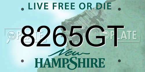 8265GT New Hampshire License Plate
