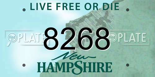 8268 New Hampshire License Plate