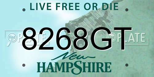 8268GT New Hampshire License Plate