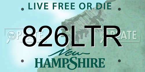 826LTR New Hampshire License Plate