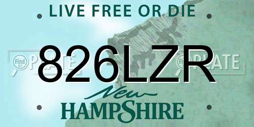 826LZR New Hampshire License Plate