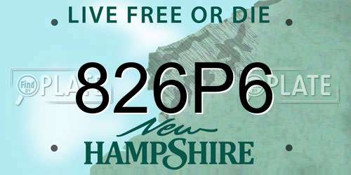826P6 New Hampshire License Plate