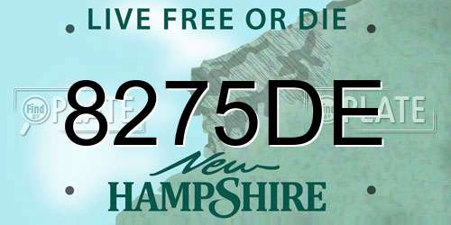 8275DE New Hampshire License Plate